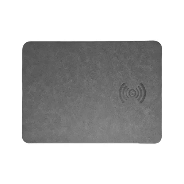 Wireless Charging Leather Mouse Pad - Stylish Desk Accessory