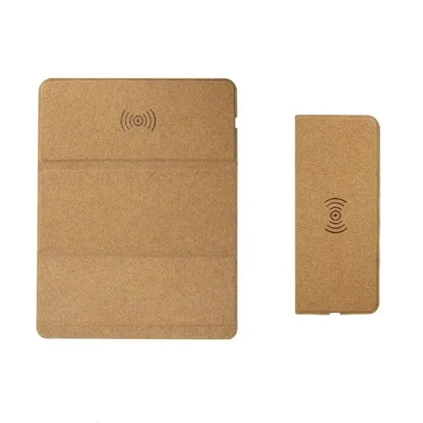 Foldable Cork Mouse Pad - Wireless Fast Charging Mat