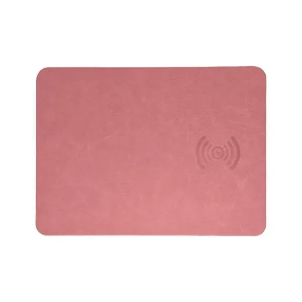 Wireless Charging Leather Mouse Pad - Stylish Desk Accessory