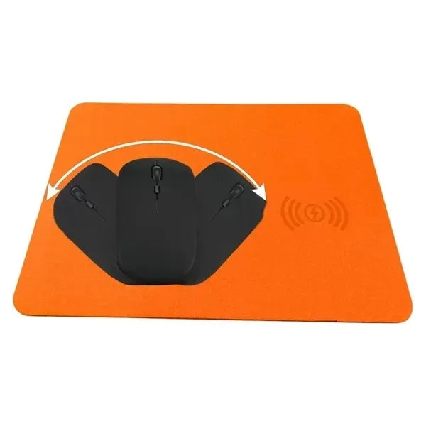 Wireless Charging Leather Mouse Pad - Stylish Desk Accessory