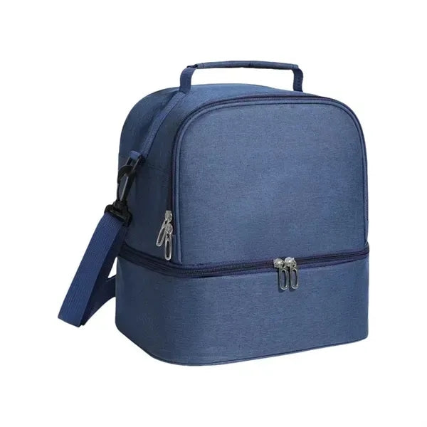 Insulated Shoulder Strap Bag - Double-Layer for Students