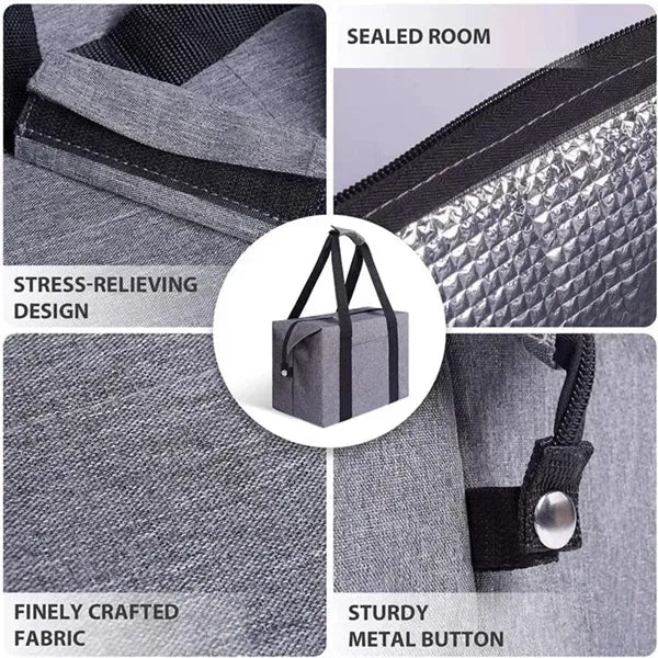 Insulated Waterproof Lunch Tote - Keeps Food Fresh