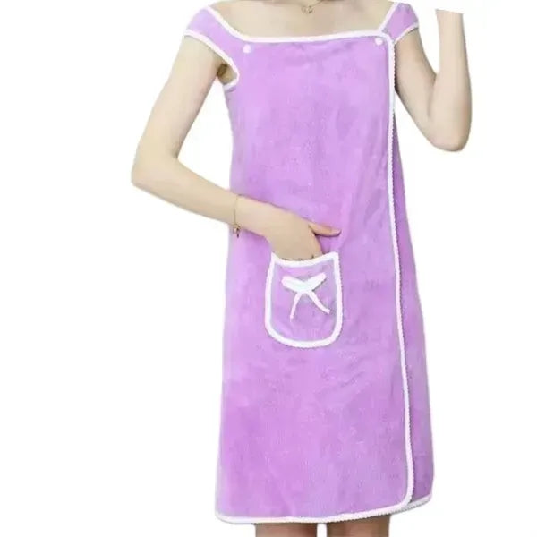 Soft Coral Fleece Bathrobe - Sleeveless Cozy Loungewear