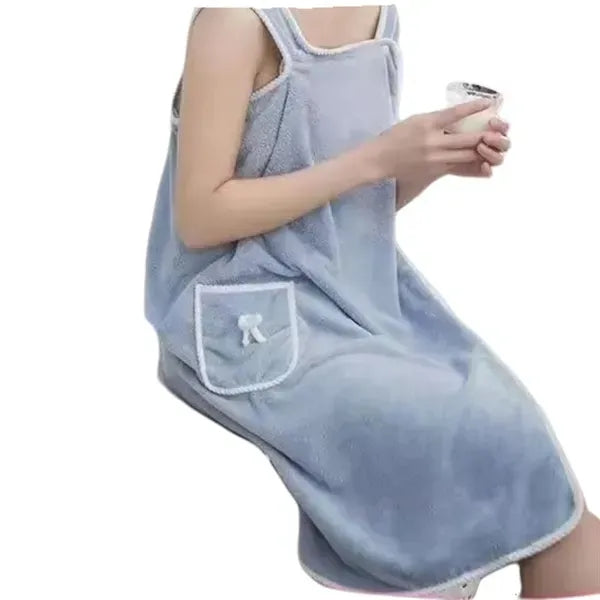 Soft Coral Fleece Bathrobe - Sleeveless Cozy Loungewear