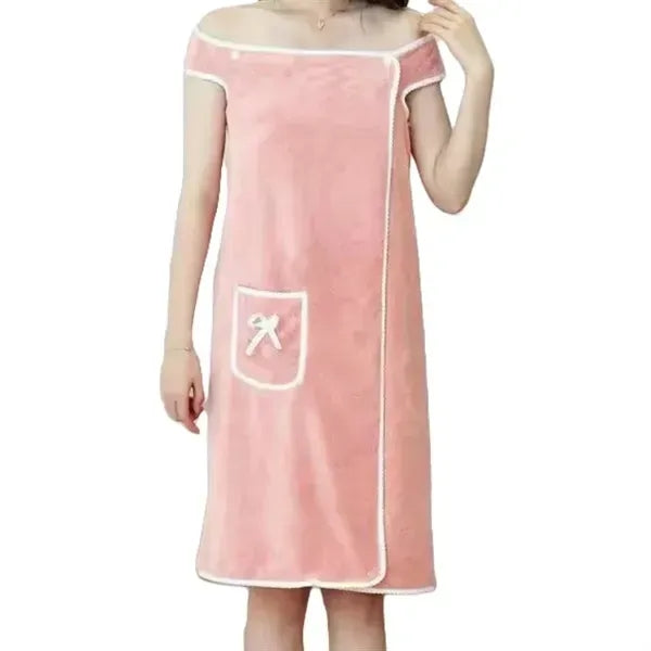 Soft Coral Fleece Bathrobe - Sleeveless Cozy Loungewear