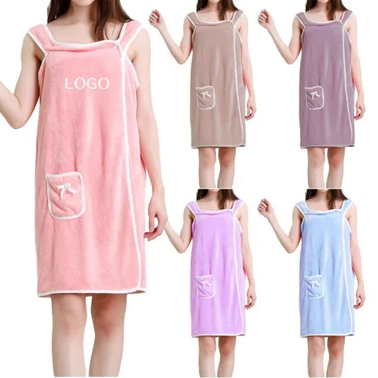 Soft Coral Fleece Bathrobe - Sleeveless Cozy Loungewear