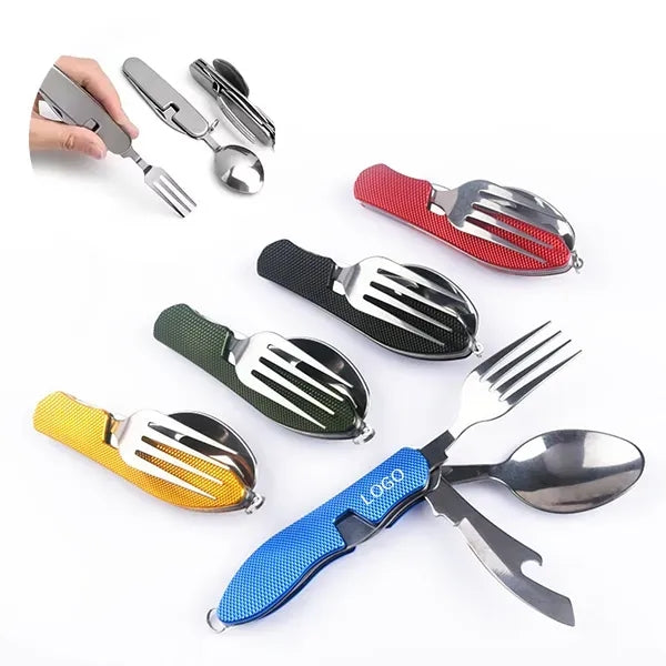 Portable Folding Cutlery Set - 4-in-1 Multi-Functional