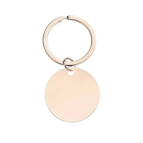 Stainless Steel Round Keychain Tags - Blank Stamping Design