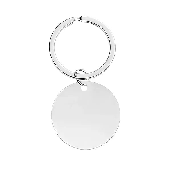 Stainless Steel Round Keychain Tags - Blank Stamping Design