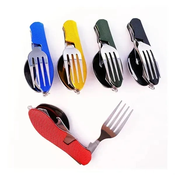 Portable Folding Cutlery Set - 4-in-1 Multi-Functional