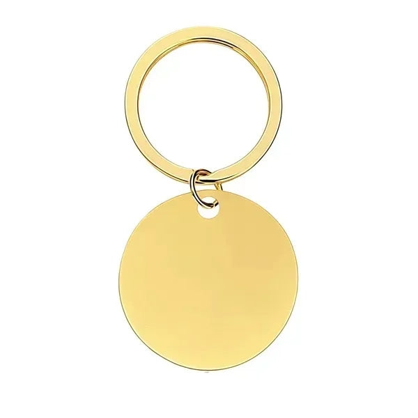 Stainless Steel Round Keychain Tags - Blank Stamping Design