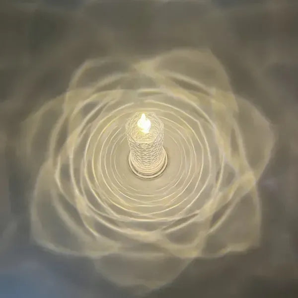 LED Rose Pattern Candle Light - Halo Projection Design