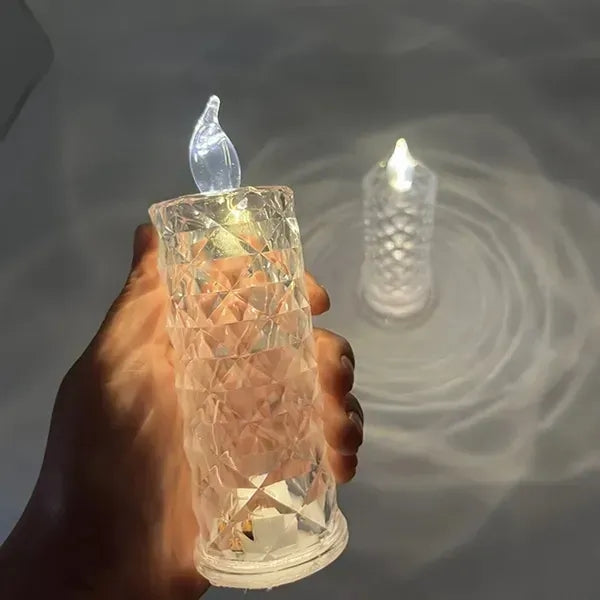 LED Rose Pattern Candle Light - Halo Projection Design
