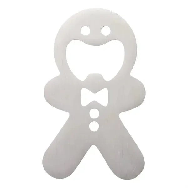 Metal Gingerbread Man Bottle Opener - Festive Kitchen Tool