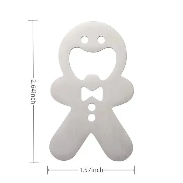 Metal Gingerbread Man Bottle Opener - Festive Kitchen Tool