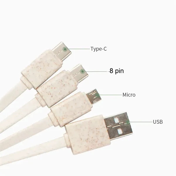 3-in-1 Charging Cable Keychain - Eco-Friendly
