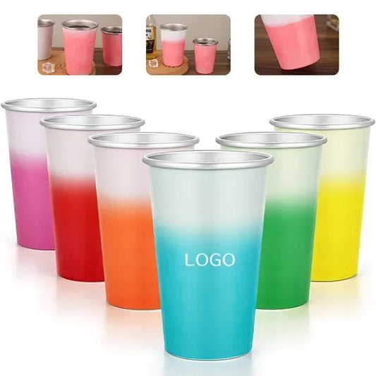 Color Changing Aluminum Cup - Cold-Activated Technology
