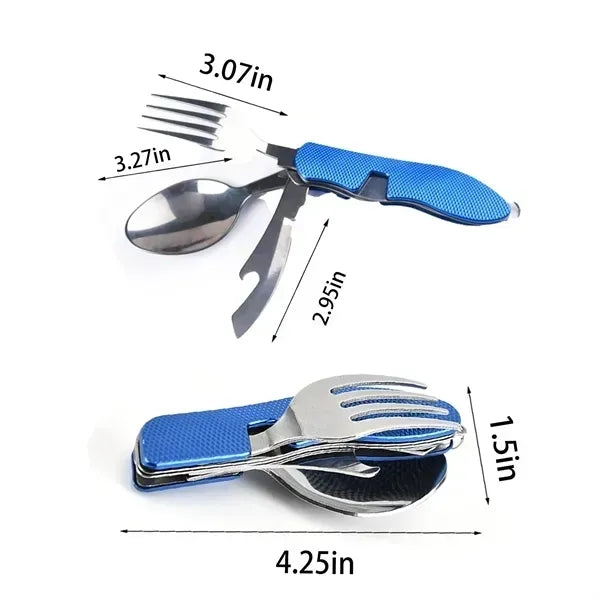 Portable Folding Cutlery Set - 4-in-1 Multi-Functional
