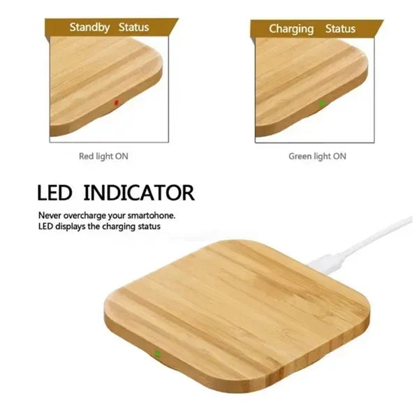 Bamboo Wireless Charger Stand - Eco-Friendly Charging Dock