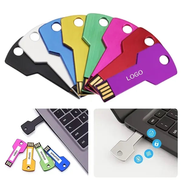 32GB Metal Keychain USB Flash Drive - Creative Design