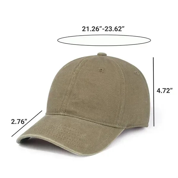 Washed Cotton Retro Baseball Cap - Unisex Hat