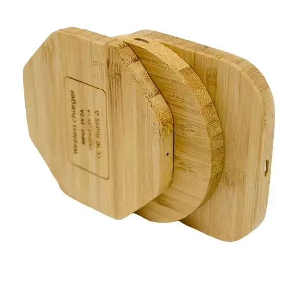 Bamboo Wireless Charger Stand - Eco-Friendly Charging Dock