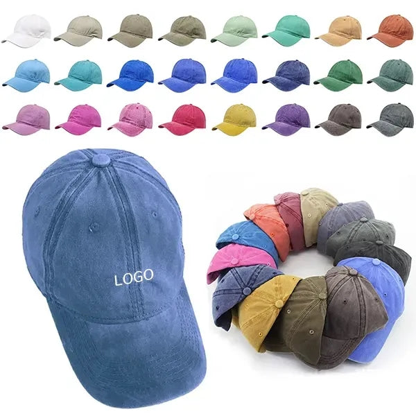 Washed Cotton Retro Baseball Cap - Unisex Hat