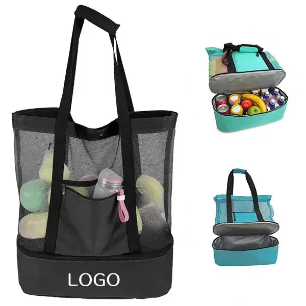 2-in-1 Insulated Beach Bag with Cooling Section