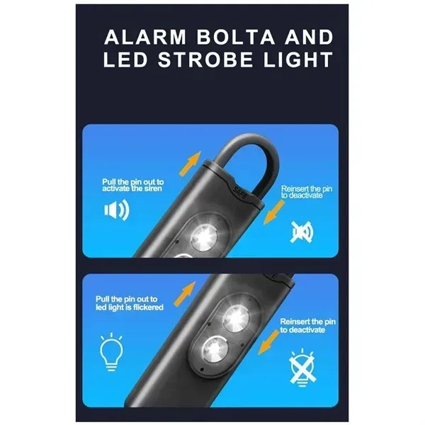 Personal Safety Alarm - Loud Siren with Flashing Light