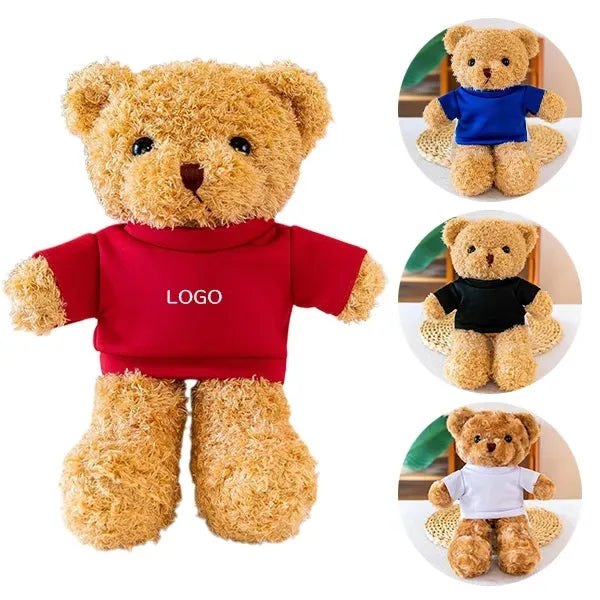 Colorful Teddy Bear Plush Toy - Cute Design with Logo Print