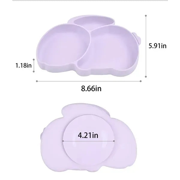 Silicone Baby Plate - Divided with Suction Cup