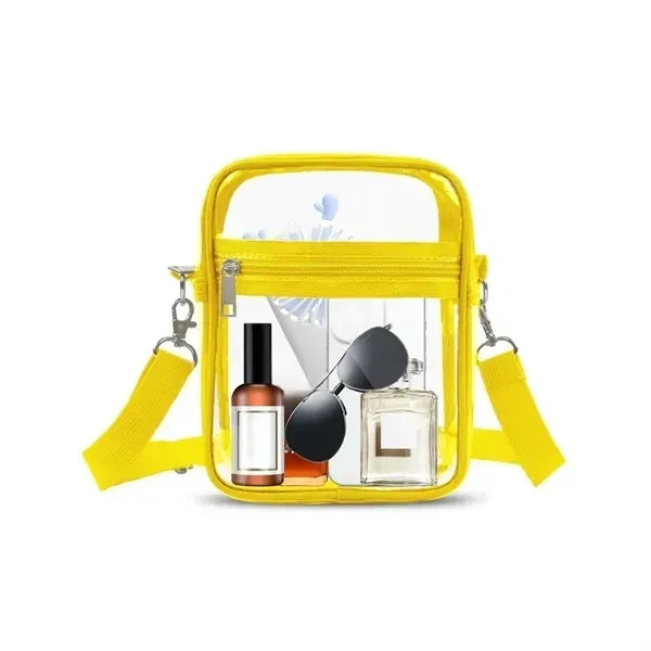 Clear PVC Crossbody Bag - Large Transparent Shoulder Purse