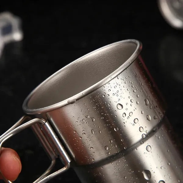 Collapsible Camping Cups - Stackable with Foldable Handle