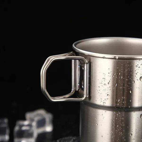 Collapsible Camping Cups - Stackable with Foldable Handle