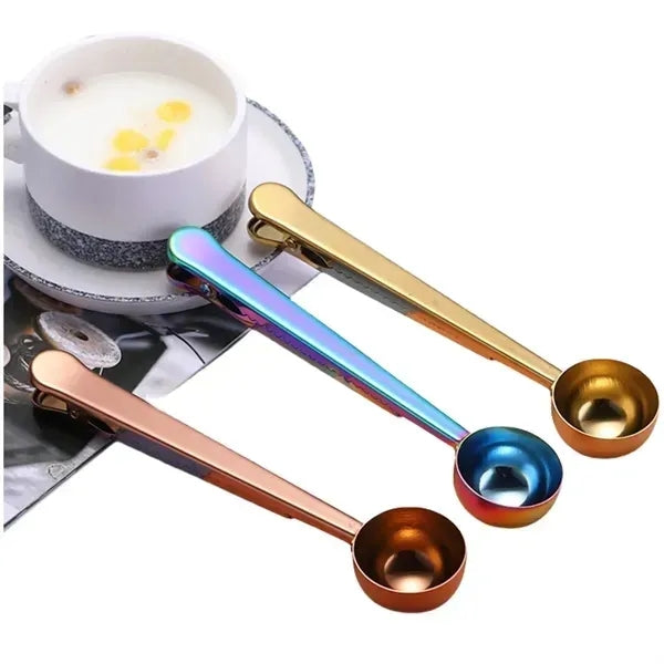 Stainless Steel Coffee Scoop with Clip
