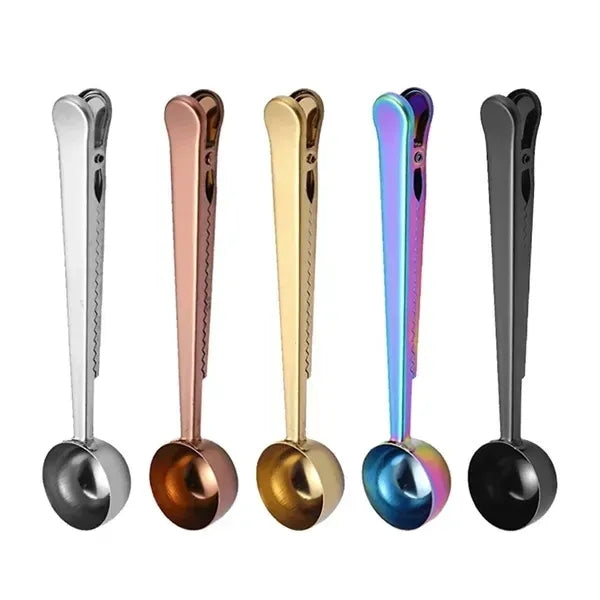 Stainless Steel Coffee Scoop with Clip