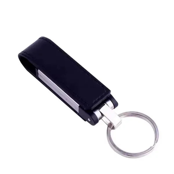 32GB Leather USB Keychain - High-Speed 3.0 Flash Drive