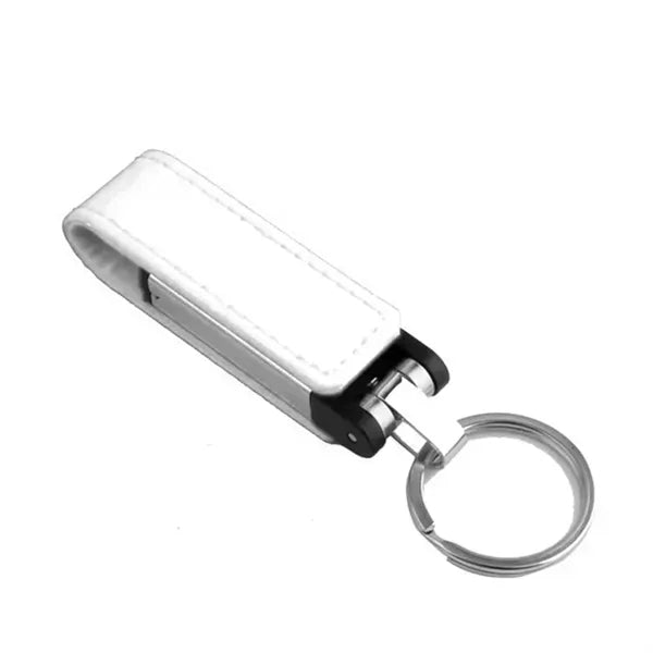 32GB Leather USB Keychain - High-Speed 3.0 Flash Drive