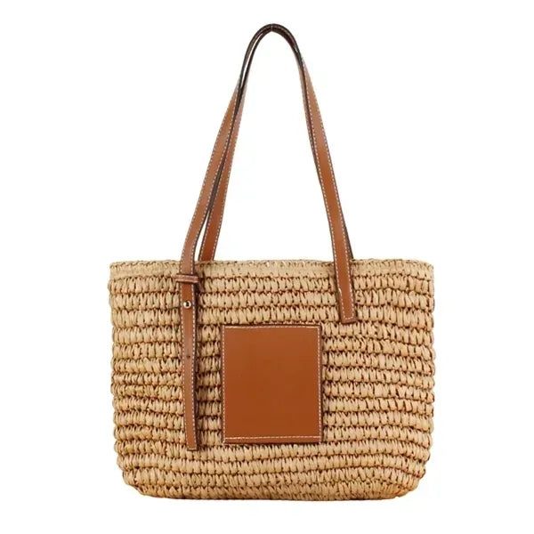 Large Capacity Woven Shoulder Bag - Stylish and Roomy