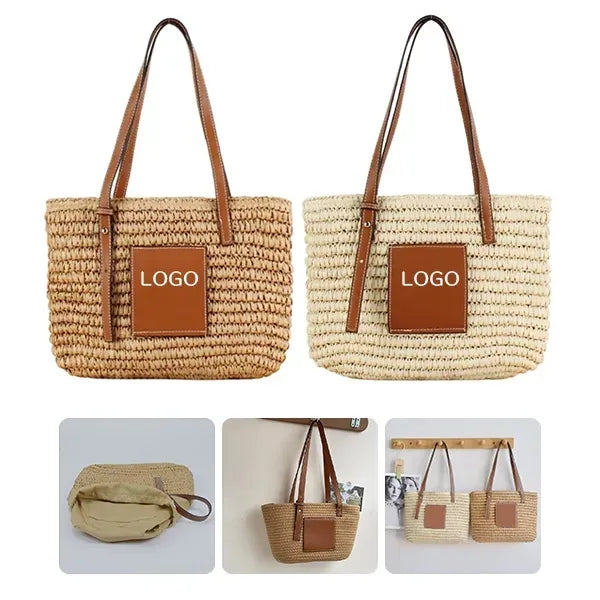 Large Capacity Woven Shoulder Bag - Stylish and Roomy