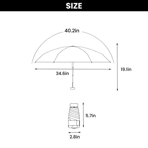 Mini Folding Sun Umbrella - Portable Compact Shade Solution