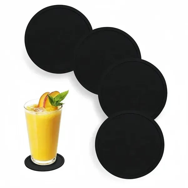 Round Silicone Coaster Set - 4-inch Diameter