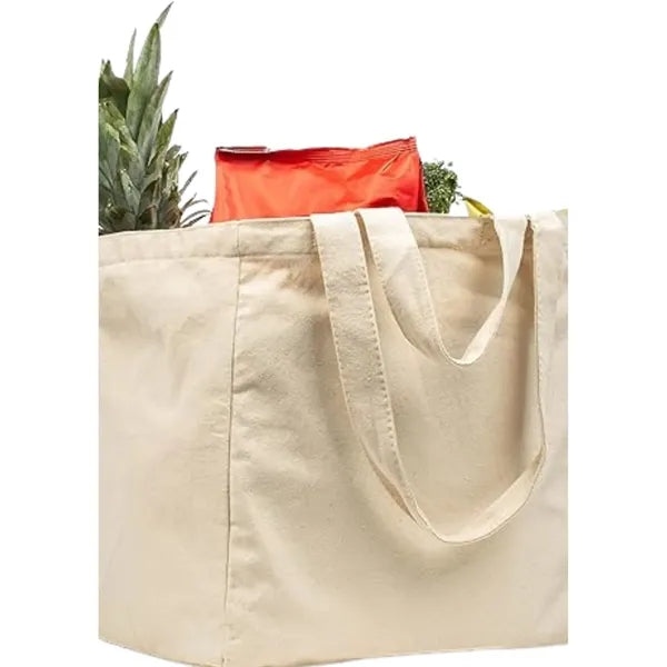 Heavy-Duty Canvas Grocery Tote Bag with Zippered Pocket