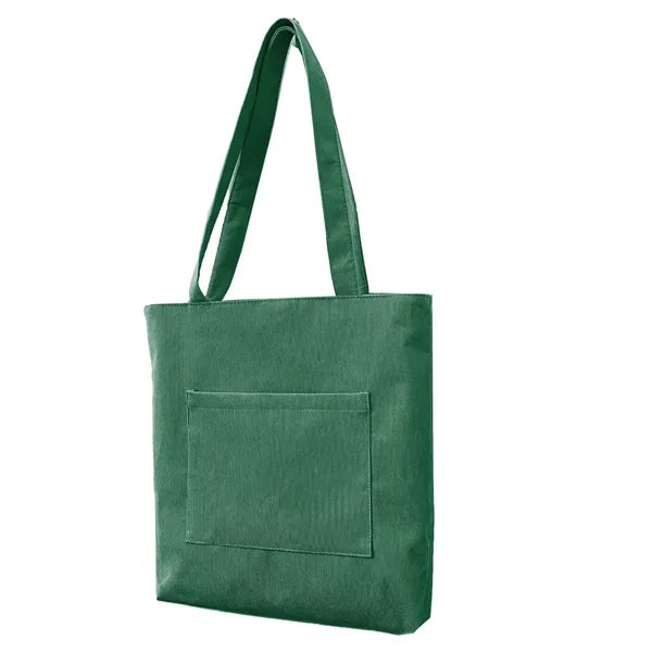 Corduroy Tote Bag with Zipper