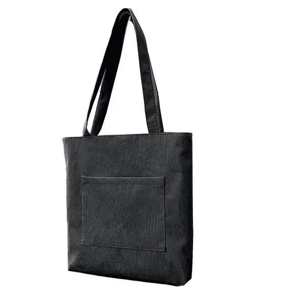 Corduroy Tote Bag with Zipper