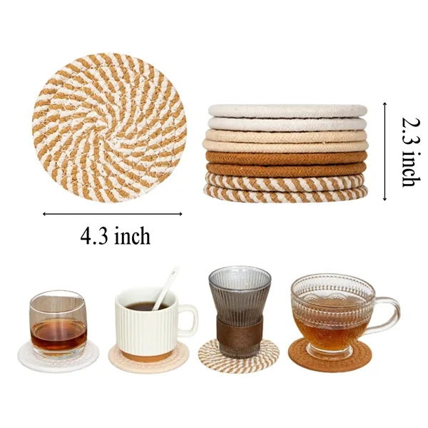 Bohemian Cotton Coaster Set with Holder