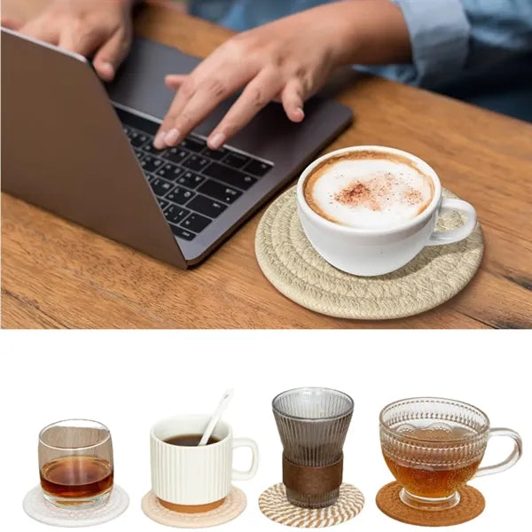 Bohemian Cotton Coaster Set with Holder