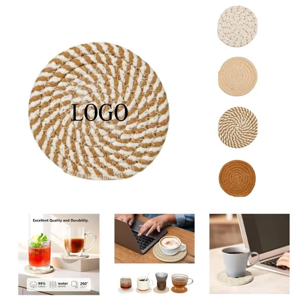 Bohemian Cotton Coaster Set with Holder