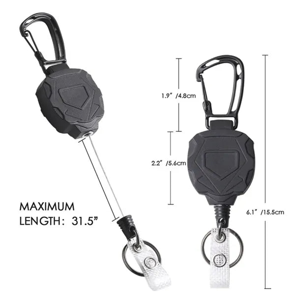 Outdoor Retractable Keychain with Carabiner Clip