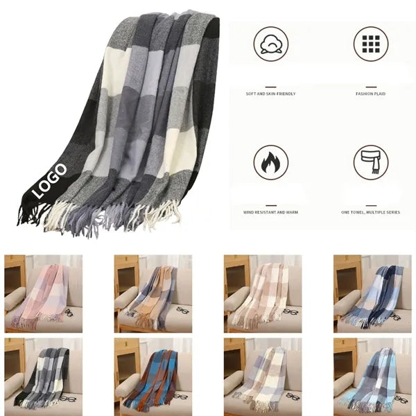 Women's Plaid Scarf Soft Acrylic Blend Fashionable Wrap